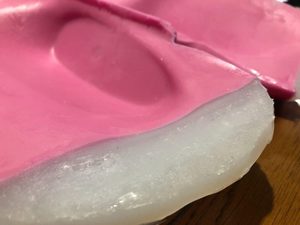 The extensions were also shaped to complete the taper - the mould was a little short.  The Silcone rubber was also used to fill defects in the mould.