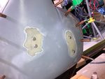 Adjustment and fibreglass work on main wheel spat covers