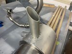 Attach heat inlet pipe to exhaust