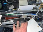 Install rubber anti-chafing and blocking strips in centre console