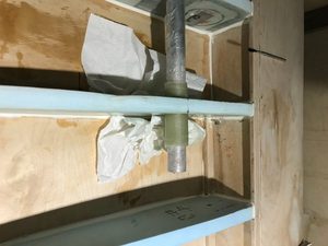 Another view of the fiberglass bearing construction method.