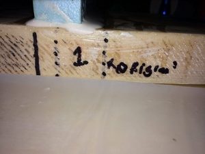 Picture shows the original location of rib number 1 as marked with the dotted lines. The sold line to the left is the inboard line corrected for rib number 1 location.