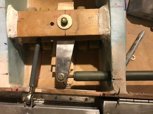 The alignment passes inspection. Now time to add strength to the junction where the ribs meet the wooden plates on the aileron bell crank.