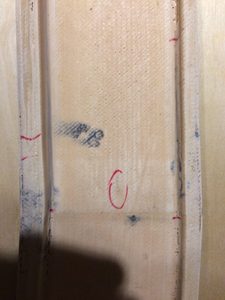 Pits and gaps were marked with a red sharpie.