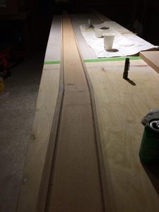 My Starboard spar being prepared for gap and pitting fill.