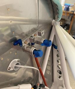 Sensor block mounted. The third lug will contain the manifold pressure sensor in a break with the plans. Using the Aircraft Specialty PMag hose setup.