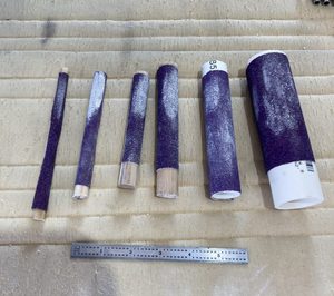My sanding blocks. I also used popsicles sticks and tongue depressors with sanding paper glued to them to get at tight spots.