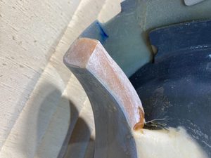 Cured flox sanded to match the cowling edges.