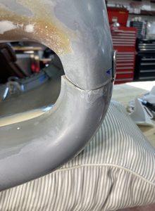 Front of cowling with obvious offset.
