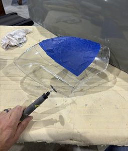 More rough trimming of the light cover.