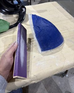 Tweaking with a sanding block for nice straight edges.